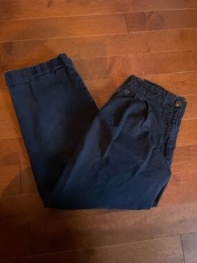 Navy Cotton/Linen Chinos